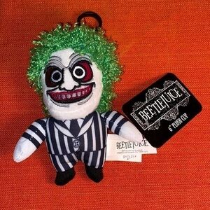 NWT Warner Bros. Beetlejuice Beetlejuice Beetlejuice 6” Plush Clip